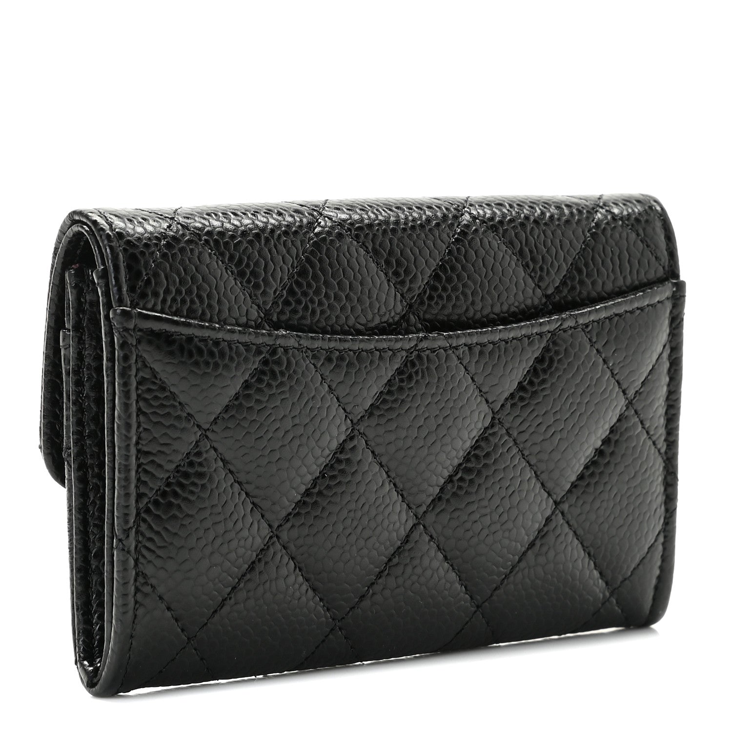 Chanel Caviar Quilted Flap Card Holder Wallet Black 3 of 9