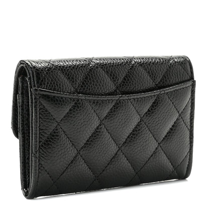 Chanel Caviar Quilted Flap Card Holder Wallet Black 3 of 9