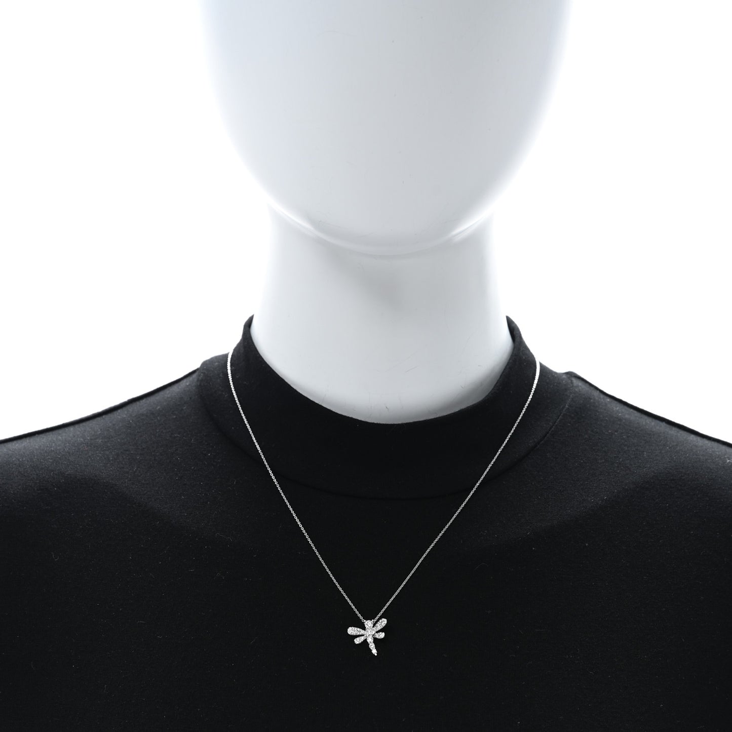 ROBERTO COIN 18K White Gold Diamond Tiny Treasures Dragonfly Pendant Necklace