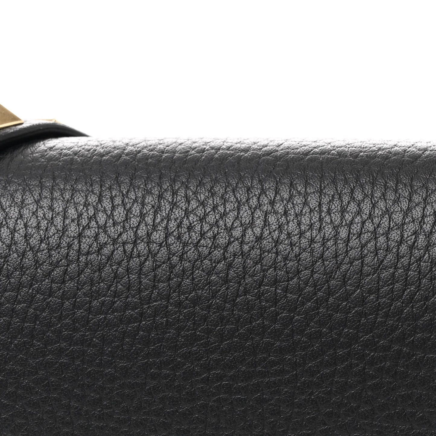 Pebbled Calfskin Medium Rockstud Flip Lock Crossbody Bag Black