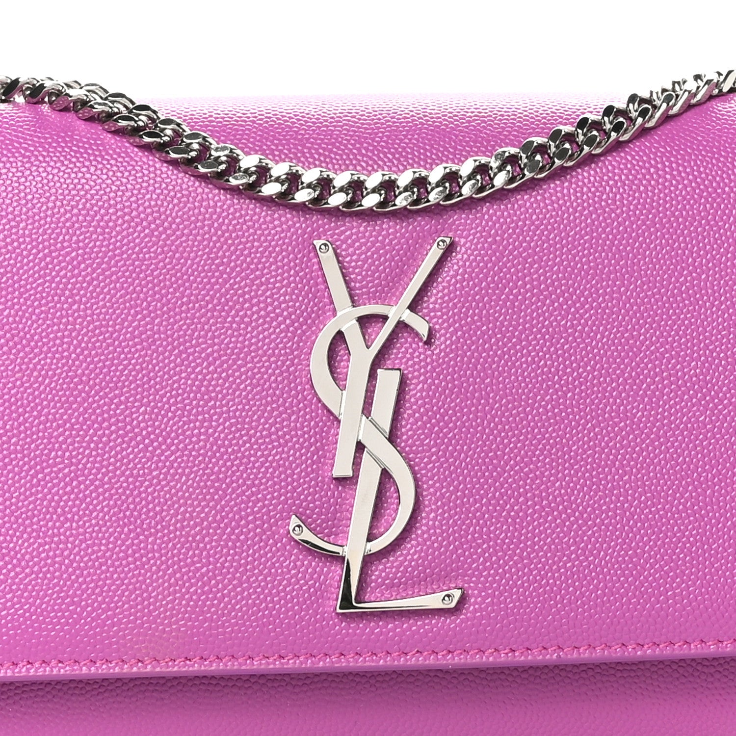 Saint Laurent Grain De Poudre Small Classic Monogram Kate Satchel Light Fuchsia 7 of 9