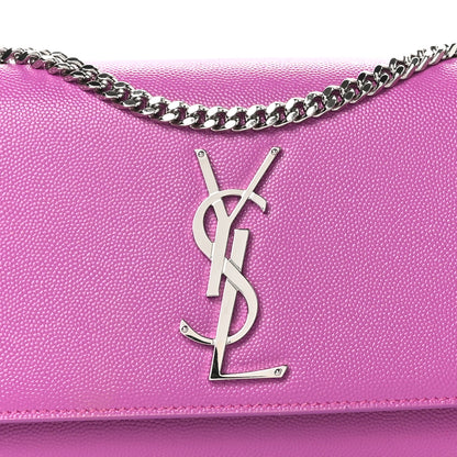 Saint Laurent Grain De Poudre Small Classic Monogram Kate Satchel Light Fuchsia 7 of 9