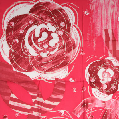 Chanel Silk Camellia Pearl Scarf Pink 1 of 5