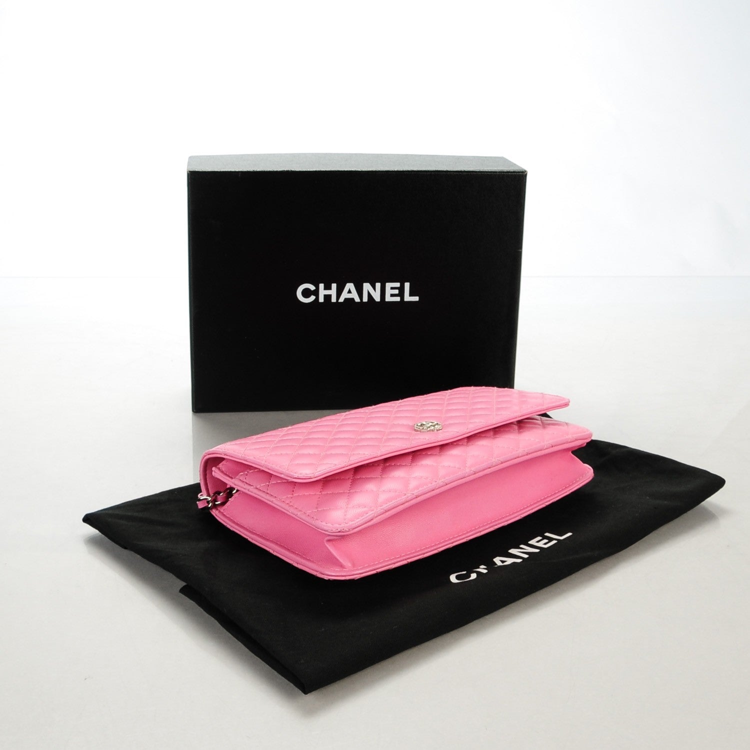 Chanel Lambskin Micro Quilted Wallet On Chain WOC Pink 4 of 8