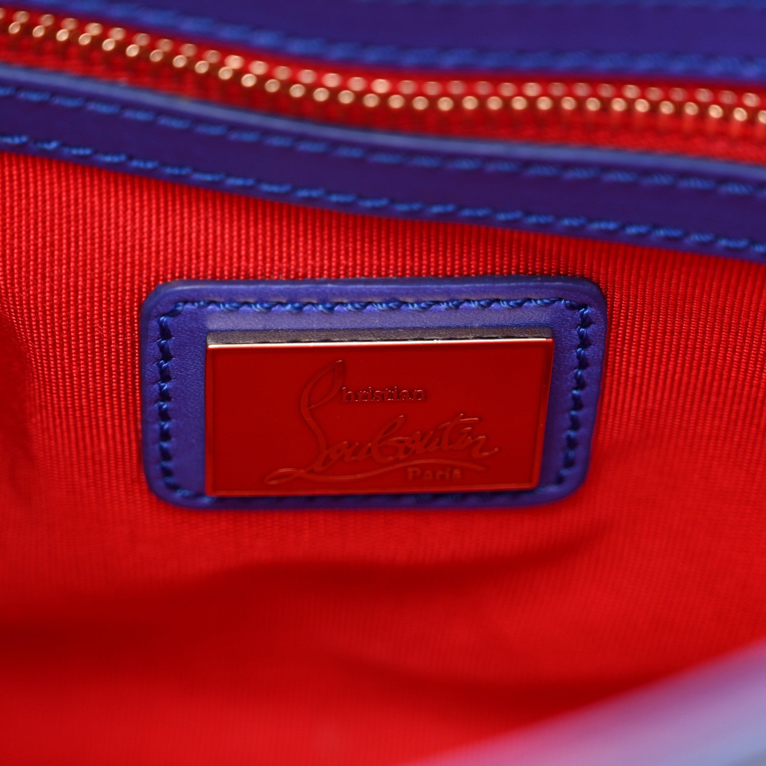 Christian Louboutin Calfskin Small Sweet Charity Shoulder Bag Blue 7 of 11