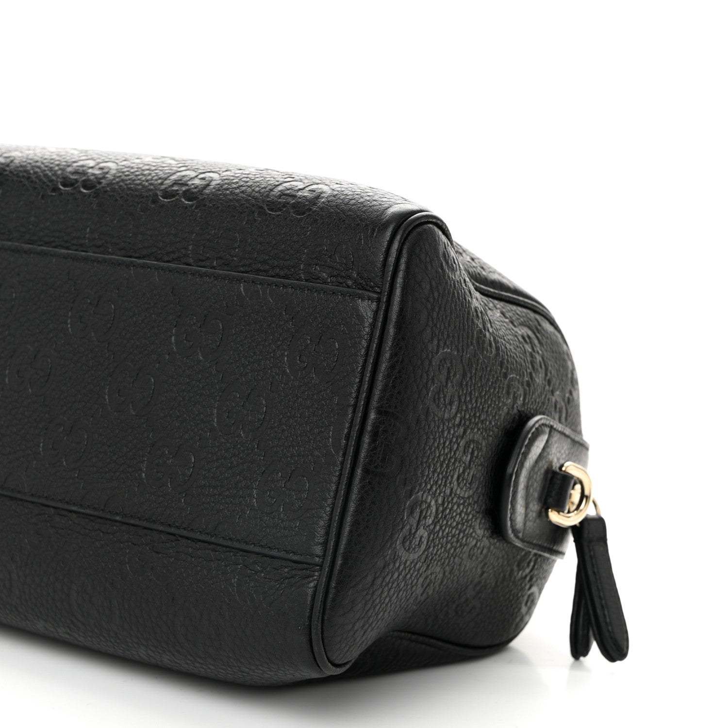 Gucci Calfskin GG Emblem Small Top Handle Bag Black 10 of 10