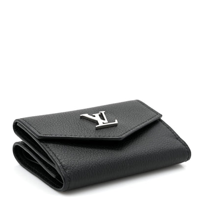 Louis Vuitton Soft Calfskin Lockmini Wallet Black 4 of 8
