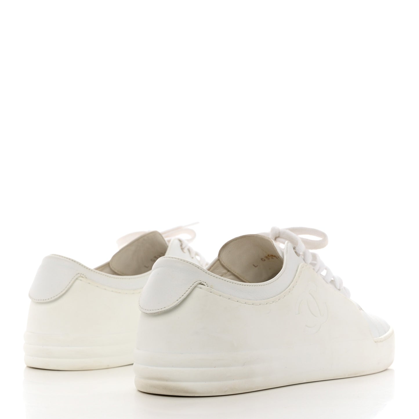 Calfskin Gum Womens CC Sneakers 39 White