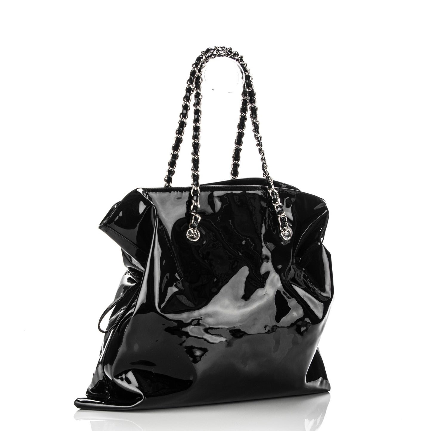 Patent Crystal Strass Bonbons Tote Black