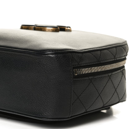 Chanel Shiny Calfskin Goatskin Quilted Coco Curve Vanity Black 10 of 10