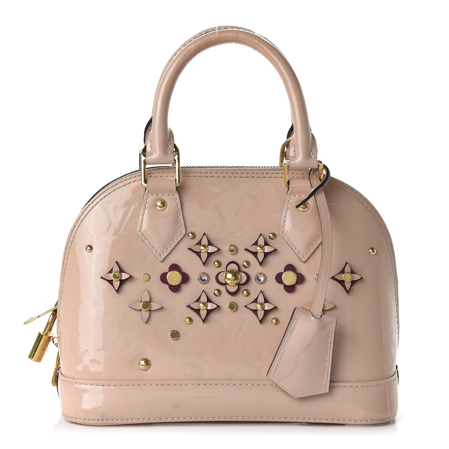 Louis Vuitton Vernis Flowers Alma BB Rose Ballerine 1 of 10