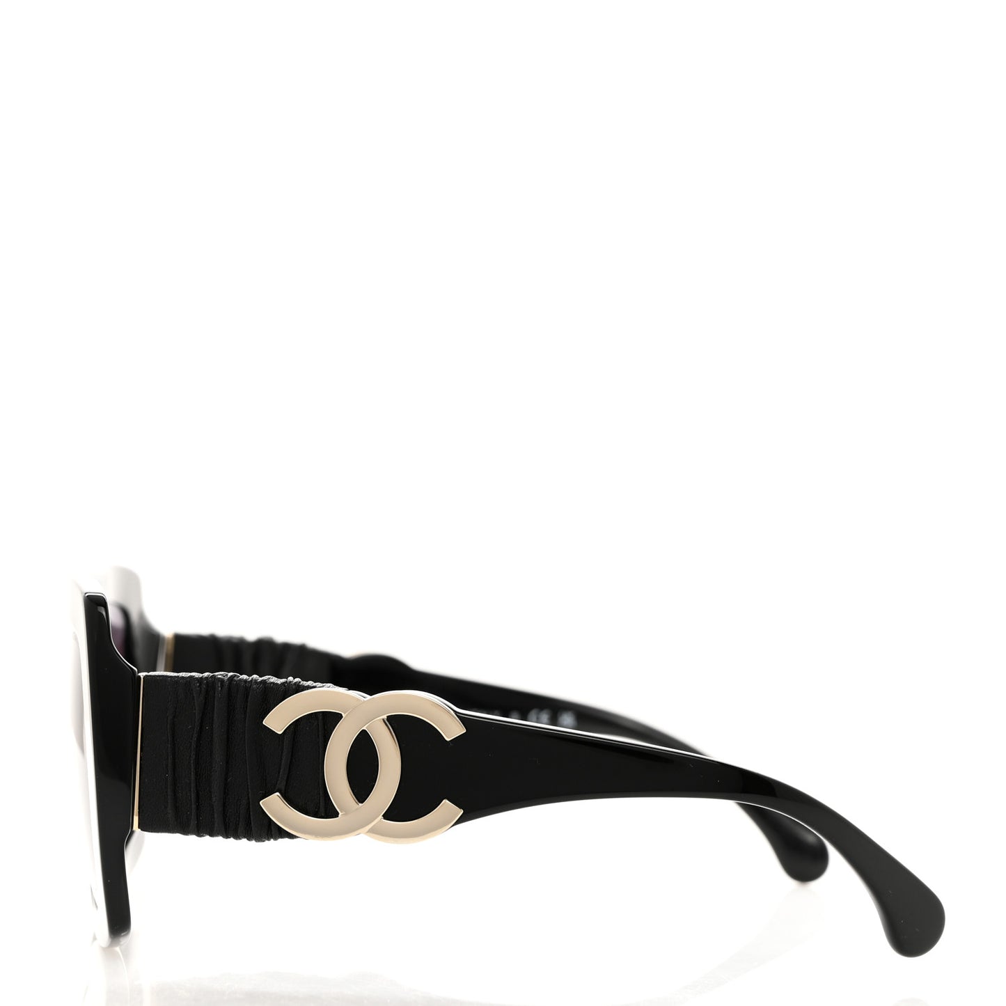 Acetate Calfskin Square Sunglasses 5474-Q-A Black