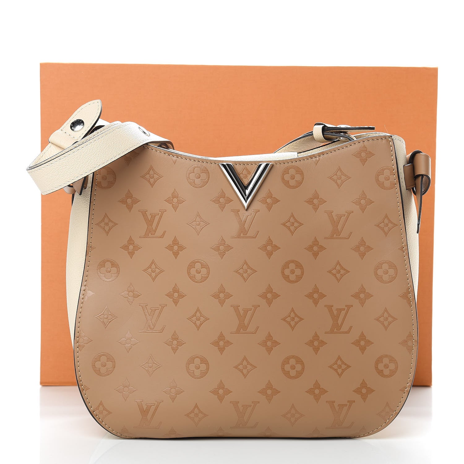 Louis Vuitton Cuir Plume Cuir Ecume Very Hobo Sesame Creme 11 of 11