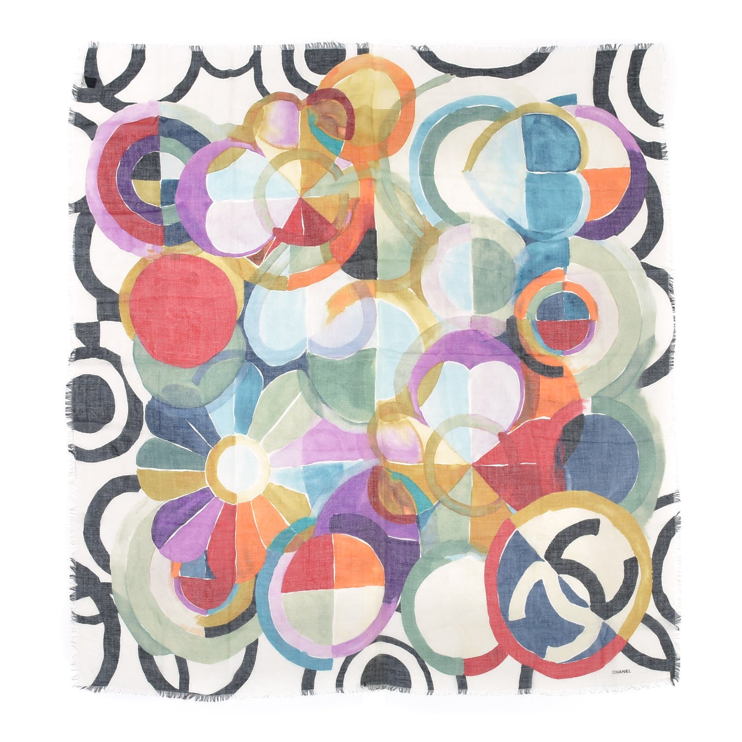 Chanel Cashmere Silk CC Scarf Multicolor 1 of 4