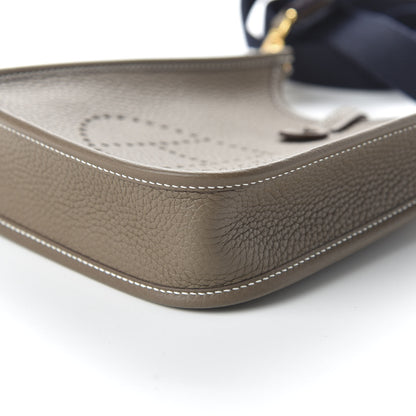 Hermes Taurillon Clemence Amazone Evelyne TPM Etoupe Bleu Indigo 7 of 10