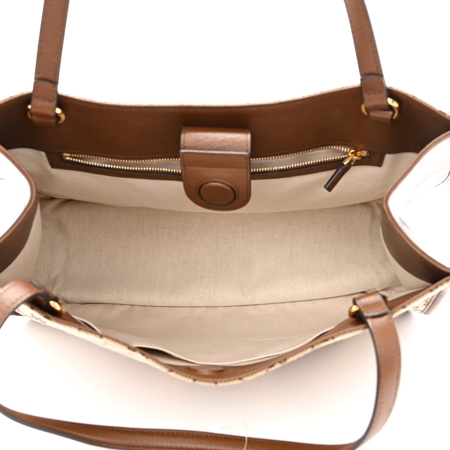 Gucci Monogram Horsebit 1955 Tote Bag Beige Brown Sugar 5 of 10