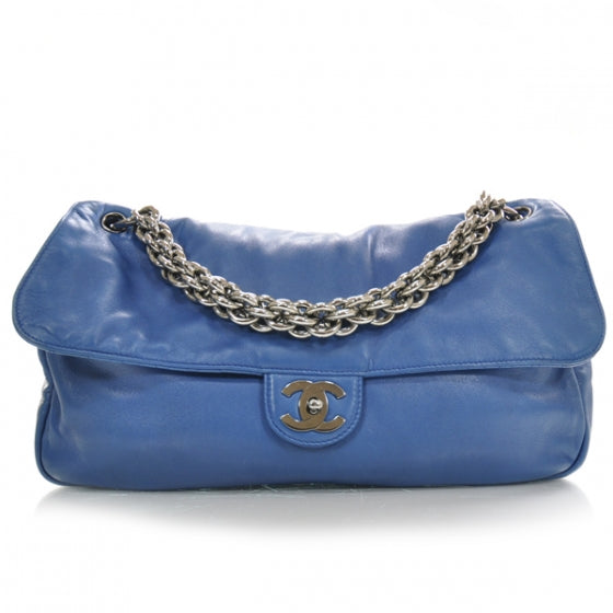 Chanel Lambskin Soft and Chain Large Flap Blue 1 of 13