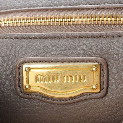 Miu Miu Cervo Front Buckle Satchel Taupe 7 of 8