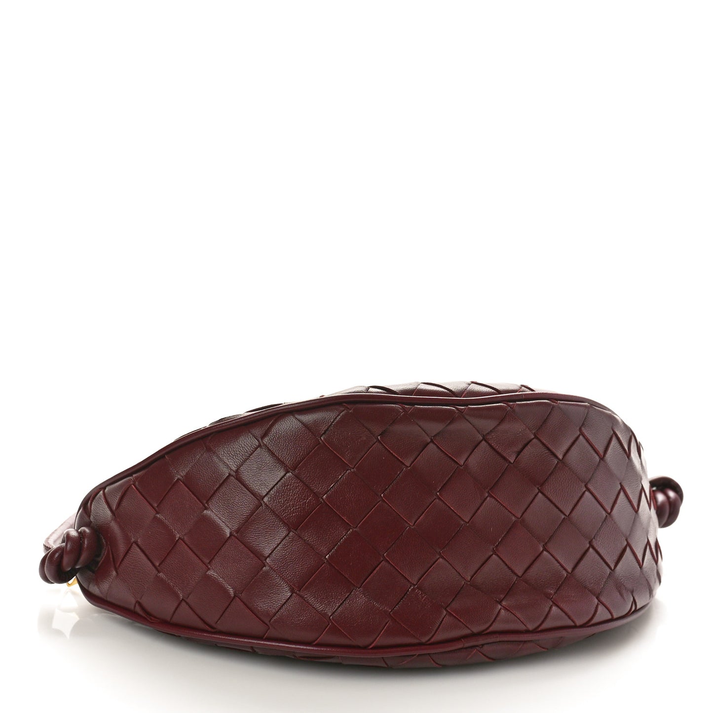Nappa Intrecciato Half Moon Pouch On Strap Barolo
