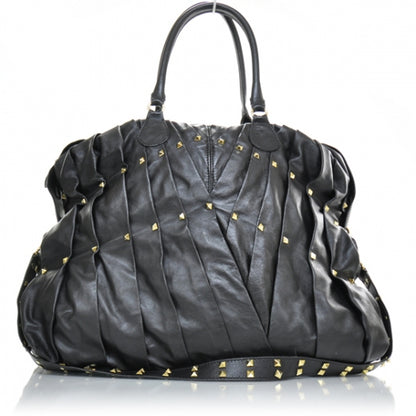 Valentino Garavani Leather XL Maizeon Studded Tote Black 1 of 9