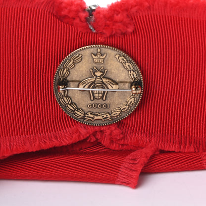 Gucci Grosgrain Crystal Bow Brooch Red 4 of 4