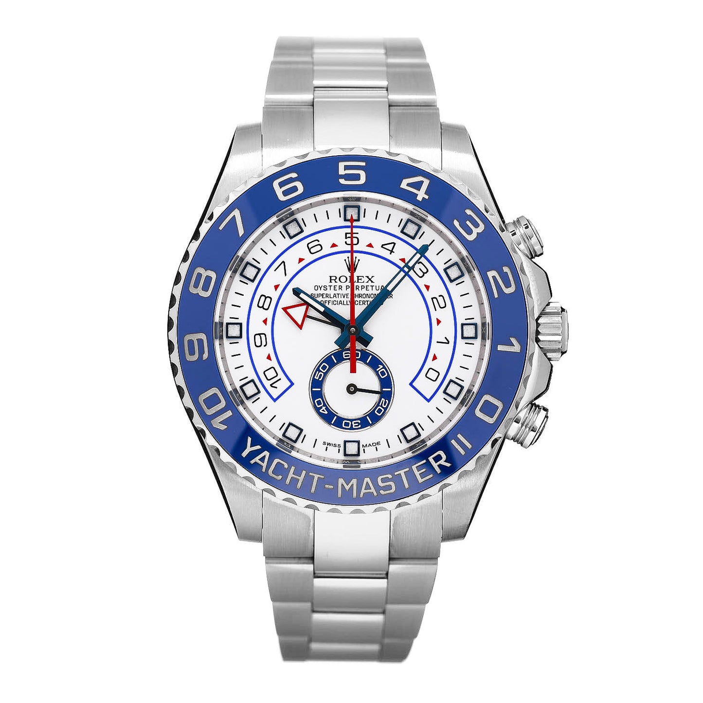 Stainless Steel 44mm Oyster Perpetual Date Yacht-Master II Watch White 116680