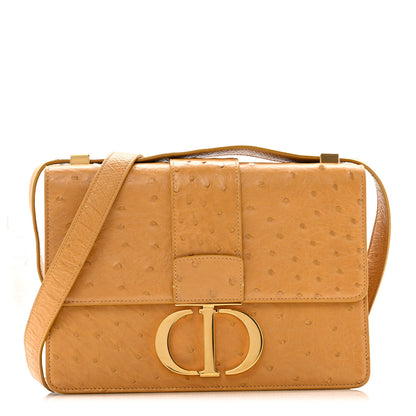 Christian Dior Ostrich 30 Montaigne Flap Bag Brown 1 of 13