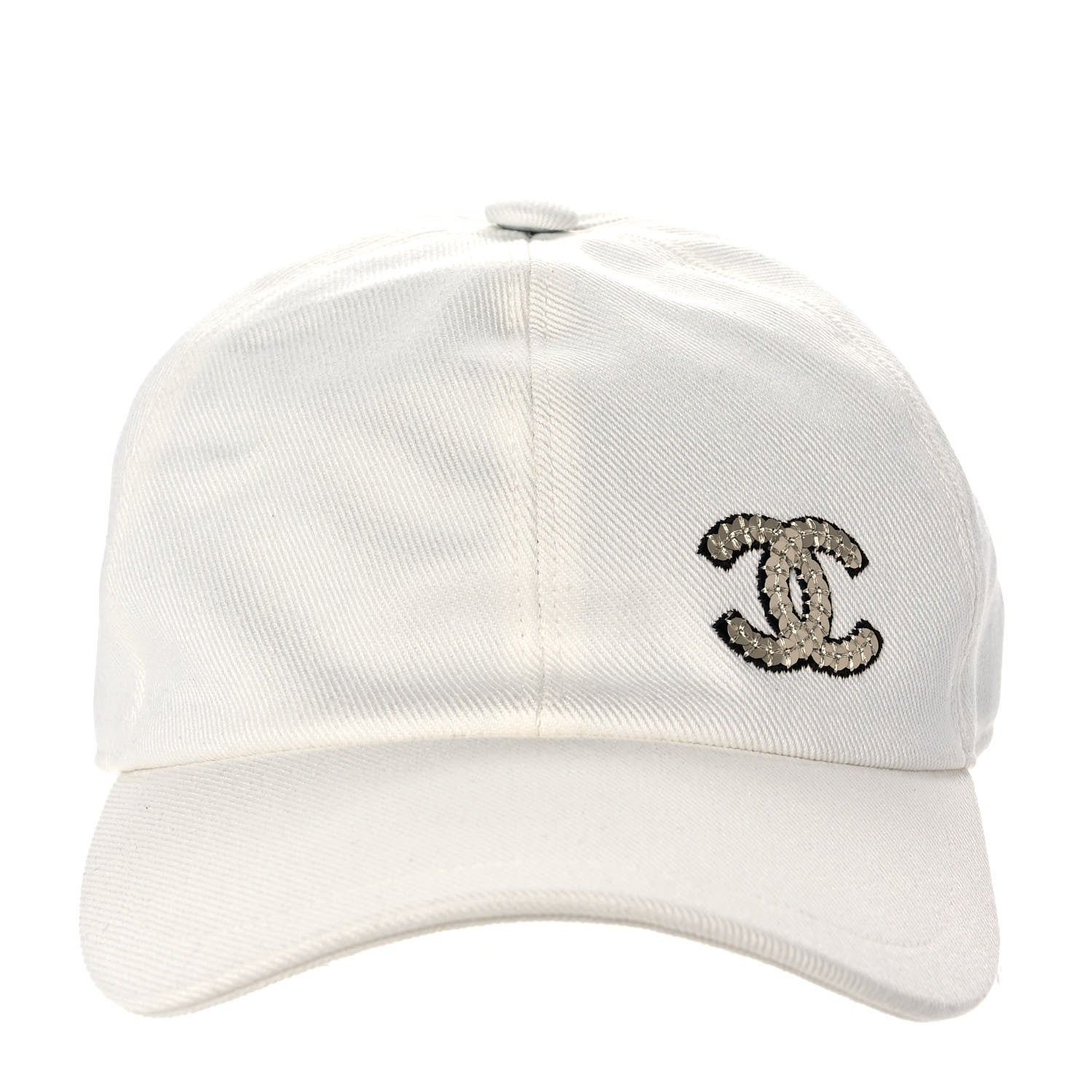 Chanel Cotton Sequin CC Cap Hat Ivory 3 of 7