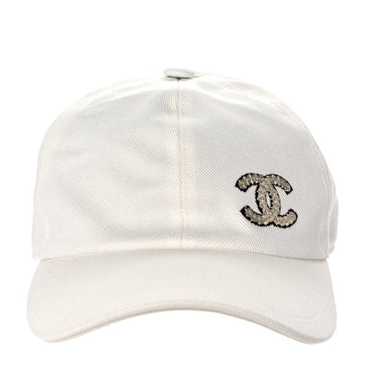 Chanel Cotton Sequin CC Cap Hat Ivory 3 of 7