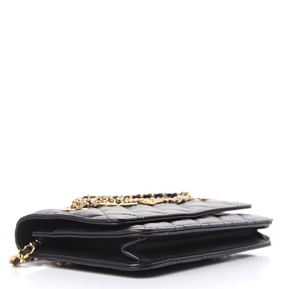 Chanel Lambskin Quilted Egyptian Amulet Wallet On Chain WOC Black 4 of 13