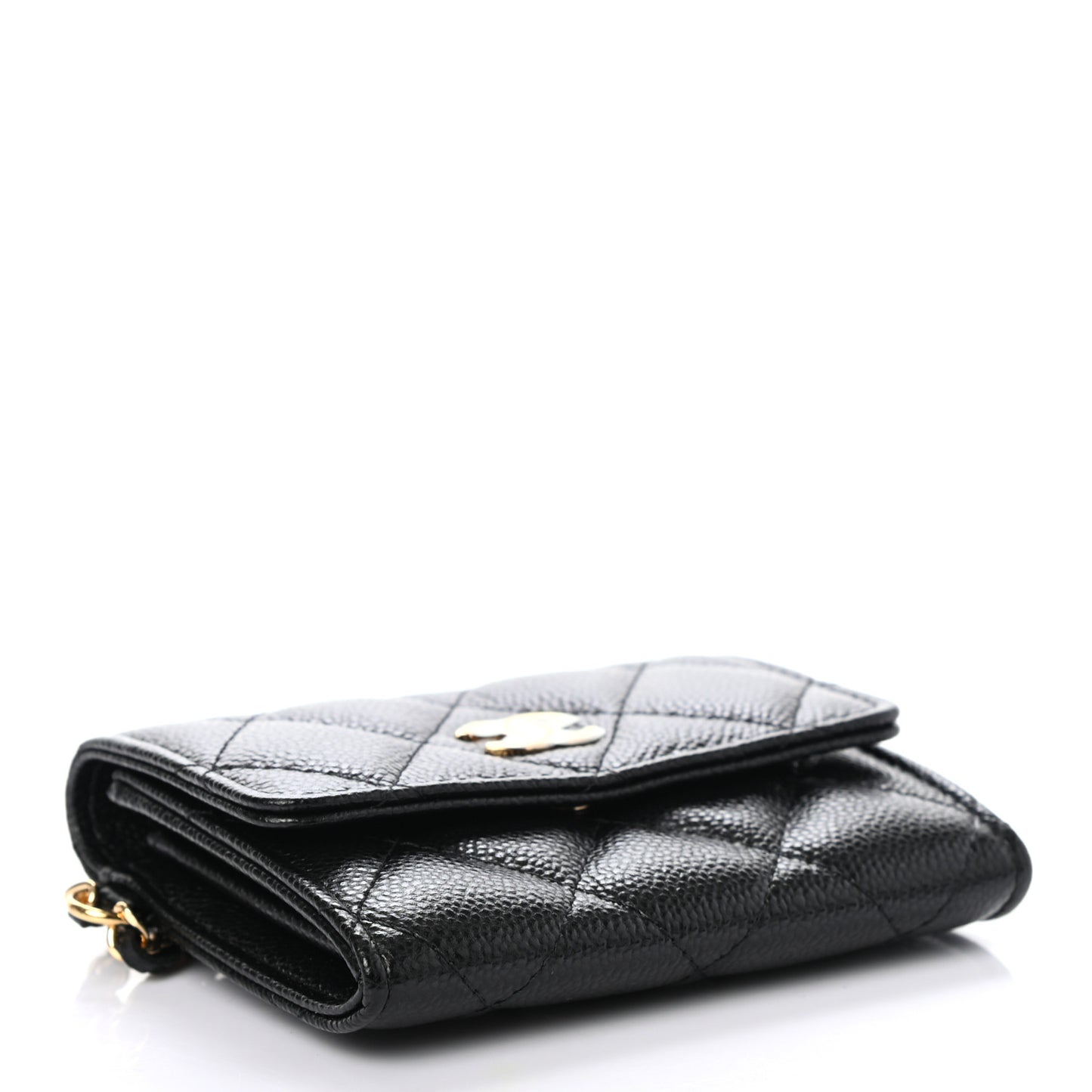 Caviar Quilted Miss Coco Clutch With Chain Black