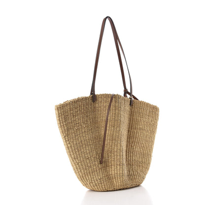 Loewe Raffia Calfskin Shell Tote Tan 3 of 10
