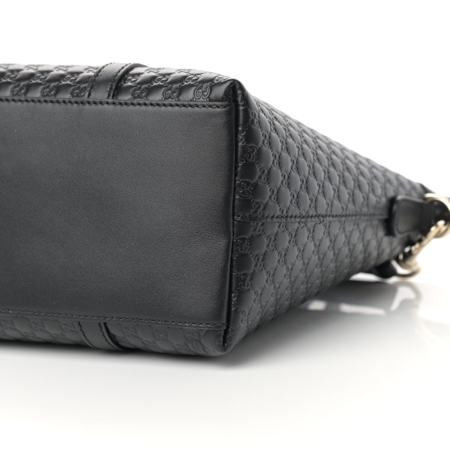 Soft Microguccissima Small Zippered Satchel Black