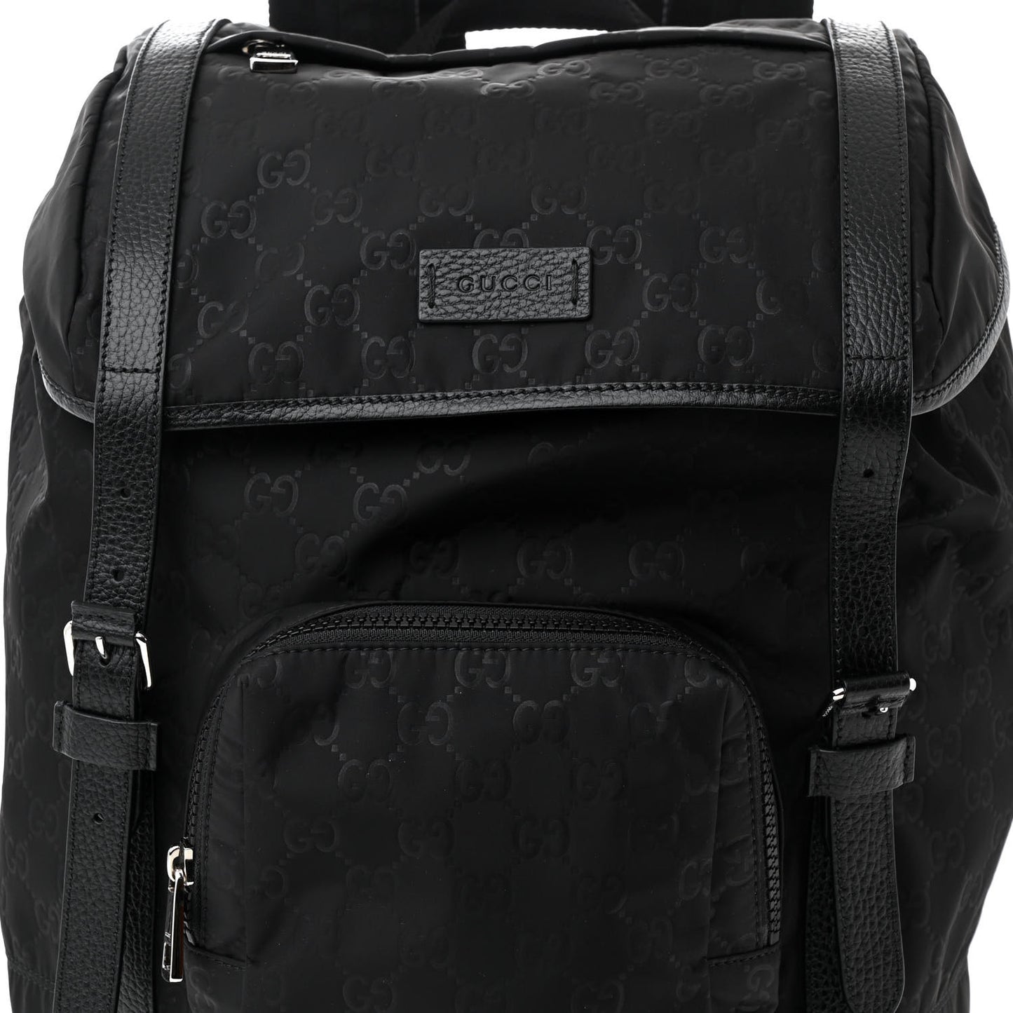 Nylon Monogram Medium Light Double Buckle Backpack Black