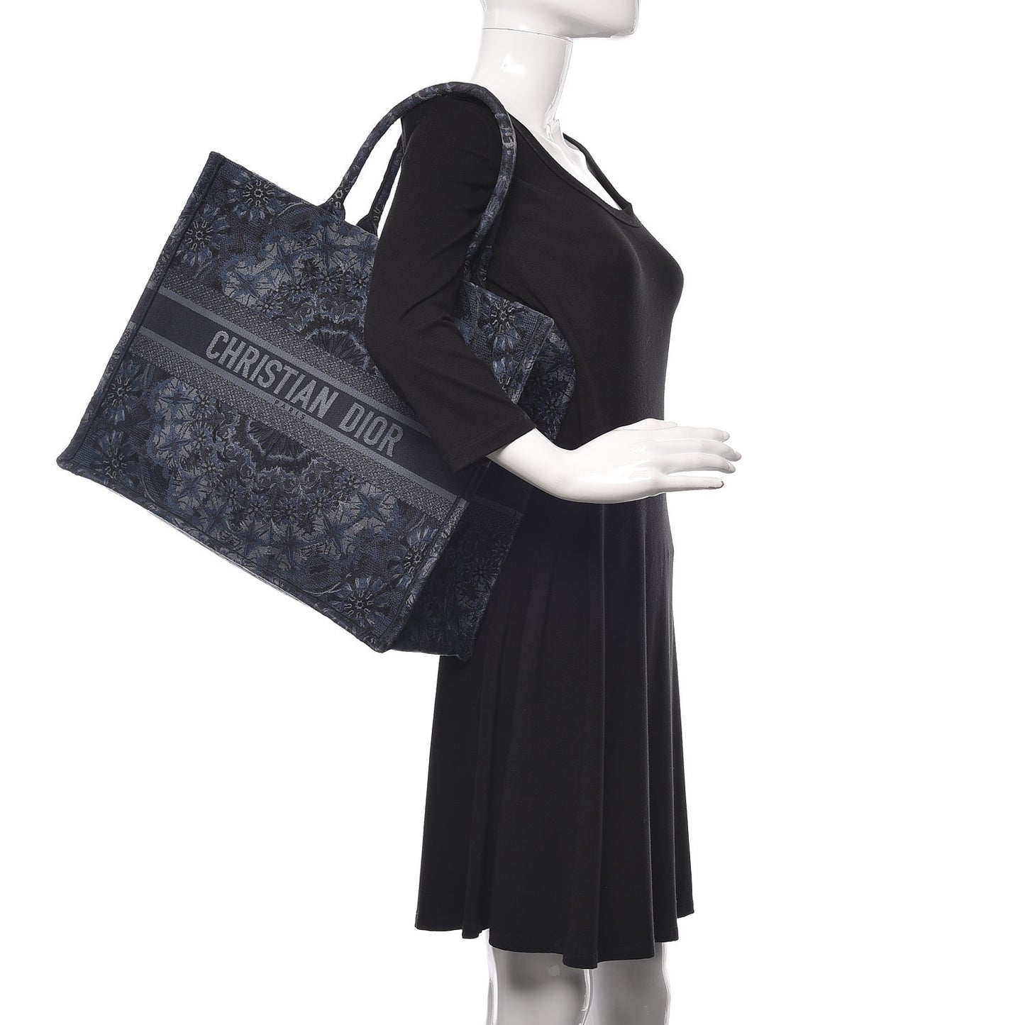 Canvas Embroidered KaleiDioroscopic Book Tote Blue