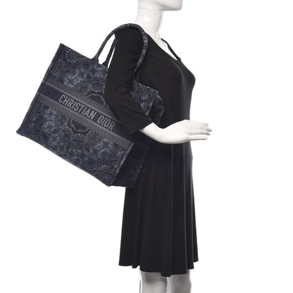 Christian Dior Canvas Embroidered KaleiDioroscopic Book Tote Blue 2 of 15