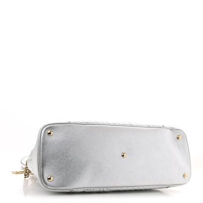Versace Metallic Quilted Nappa Altea Vanitas Lady Athena Silver 4 of 13