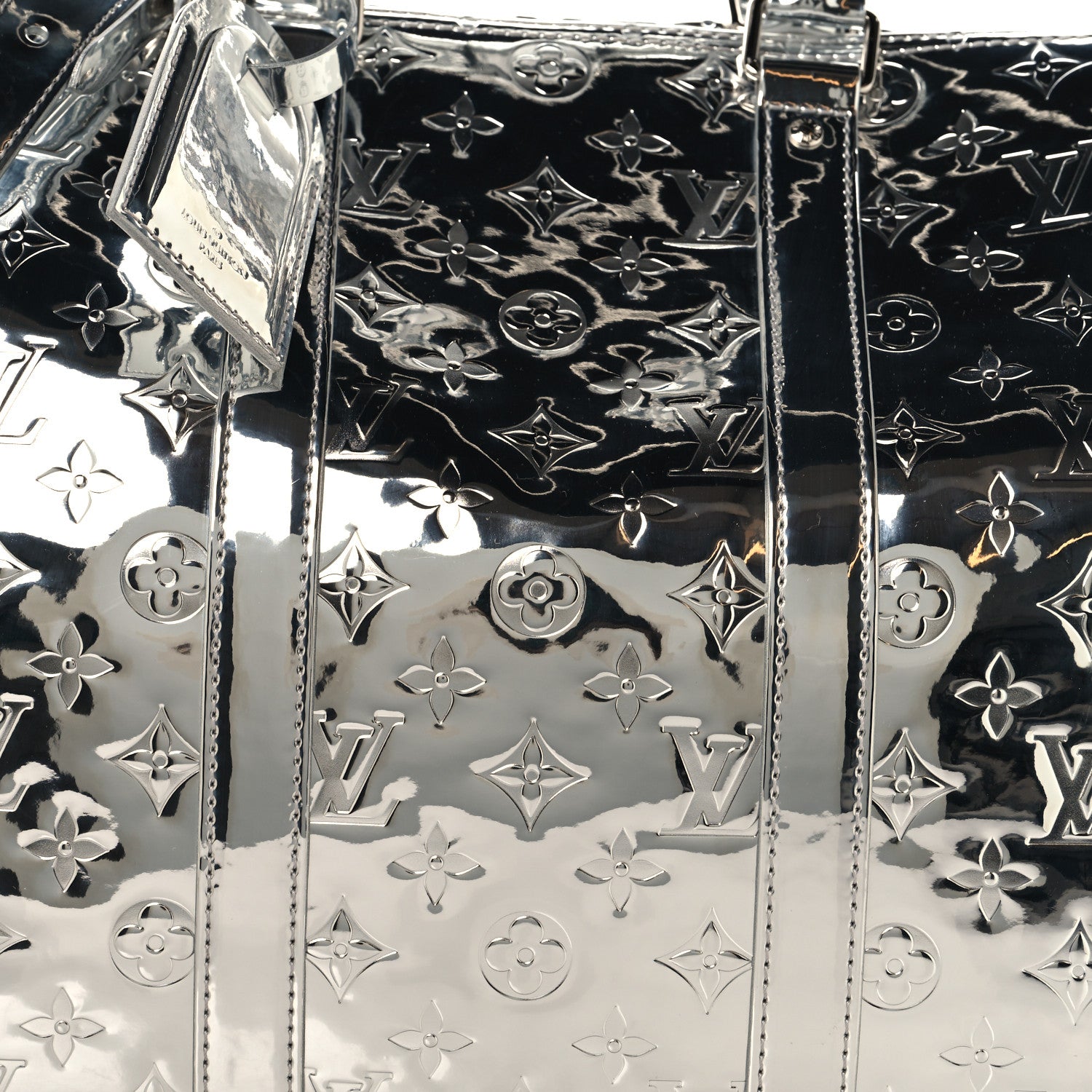 Louis Vuitton Monogram Mirror Keepall Bandouliere 45 Silver 6 of 8