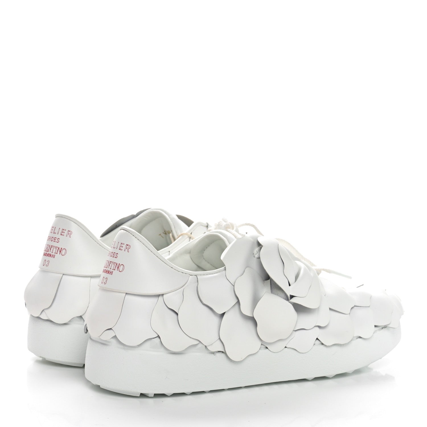 Valentino Garavani Calfskin Atelier 03 Rose Edition Sneakers 37.5 White 4 of 9