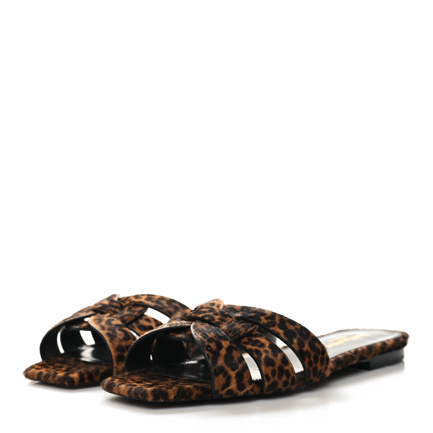 Calf Hair Leopard Print Tribute 05 Slide Sandals 36 Manto Natural