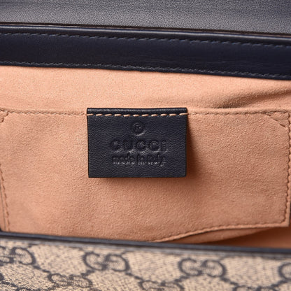 Gucci GG Supreme Monogram Moon Calfskin Small Padlock Shoulder Bag Beige Blue Mystic White Hibiscus Red 6 of 8