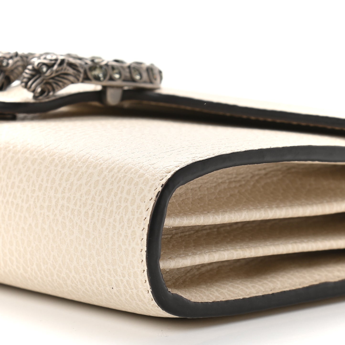 Dollar Calfskin Mini Dionysus Chain Wallet Mystic White