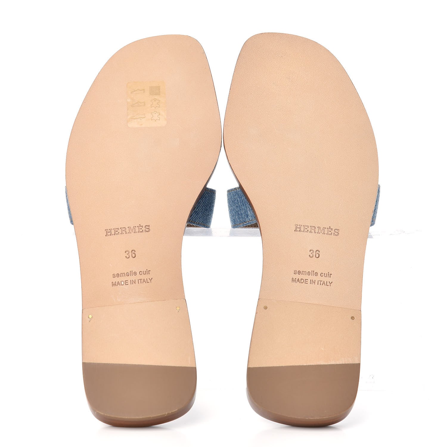 Hermes Denim Canvas Oran Sandals 36 Bleu Clair 6 of 9