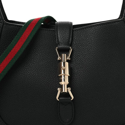 Gucci Grained Calfskin Web Medium Jackie 1961 Hobo Black 7 of 11