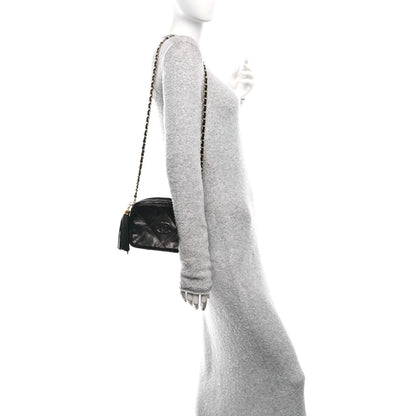 Chanel Lizard Quilted Small Tassel Camera Case Black 2 of 15