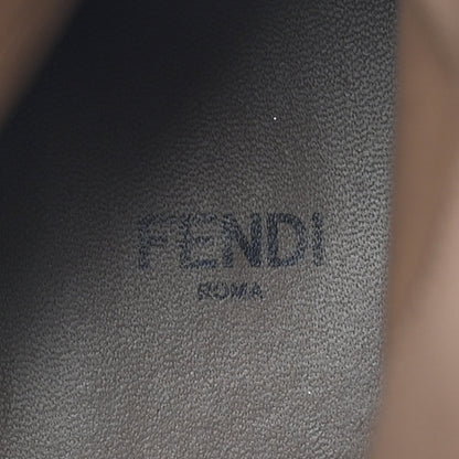 Fendi Fabric Jacquard Vitello FF Domino 50mm Biker Boots 41 Tobacco Black Sand 8 of 11