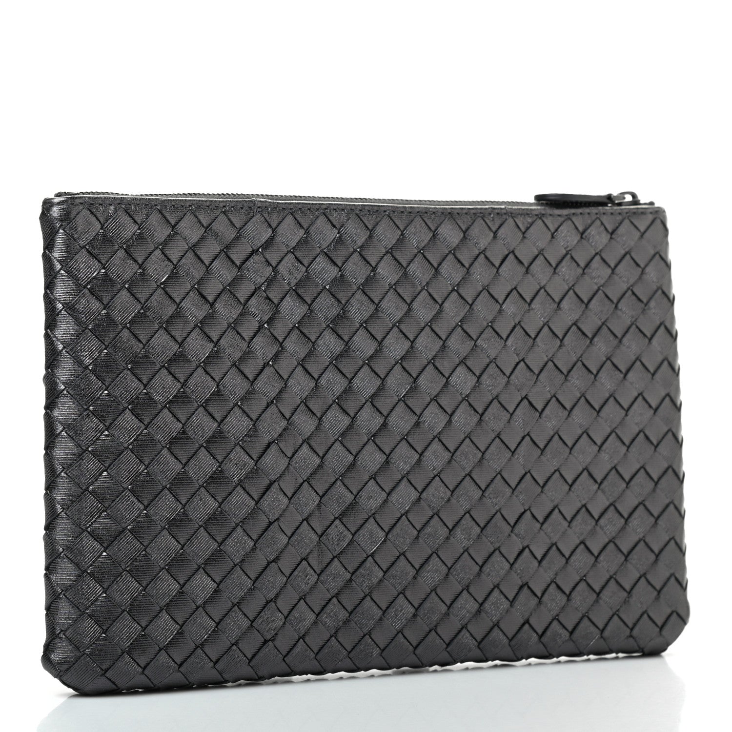 Bottega Veneta Nappa Intrecciato Large Flat Zip Biletto Pouch Black 3 of 8