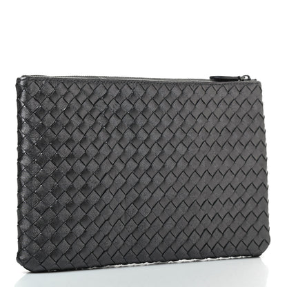 Bottega Veneta Nappa Intrecciato Large Flat Zip Biletto Pouch Black 3 of 8