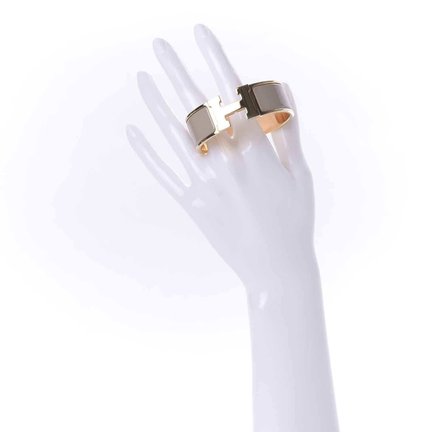 Hermes Enamel Wide Clic Clac H Bracelet GM Marron Glace 2 of 7