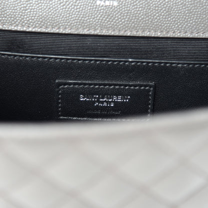 Saint Laurent Grain De Poudre Textured Mixed Matelasse Medium Triquilt Monogram Satchel Earth 9 of 12